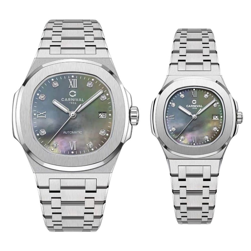 Đồng hồ Đôi Carnival 8160D-VT-DK (Xà Cừ Đen)