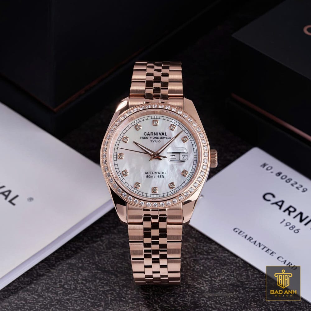 Đồng Hồ Nam Carnival 8131G2-VH-TK (Xà Cừ Trắng)
