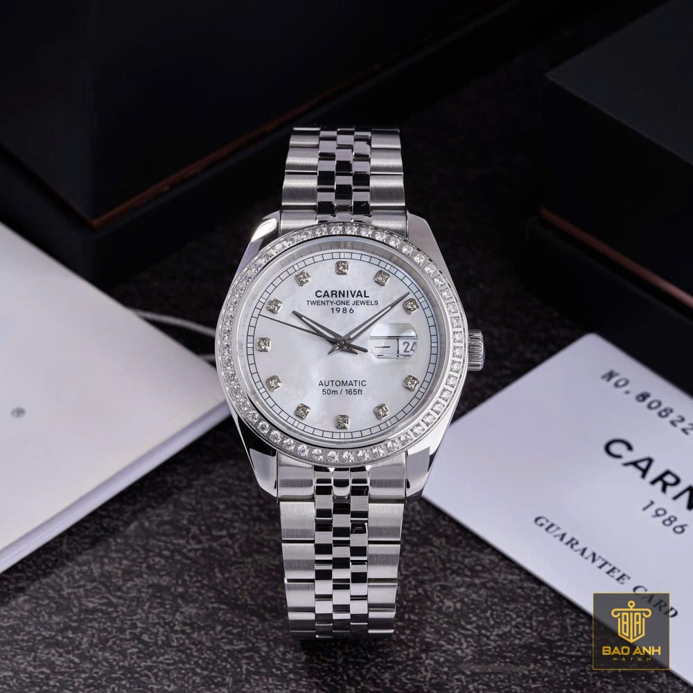 Đồng Hồ Nam Carnival 8131G2-VT-TK (Xà Cừ Trắng)