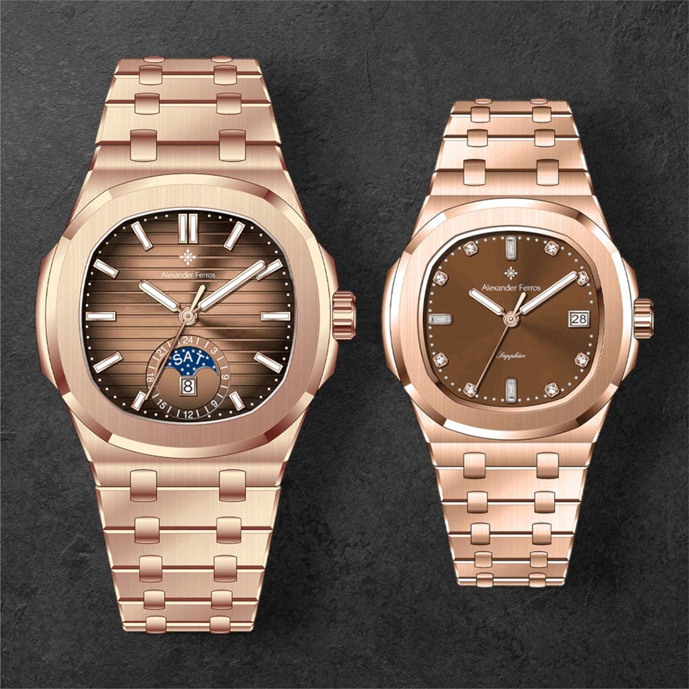 Đồng Hồ Cặp Alexander Ferros 6152R-08 & 6122R-08