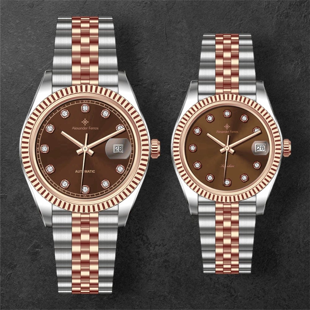 Đồng Hồ Cặp Alexander Ferros 8222D-08 & 8132D-08