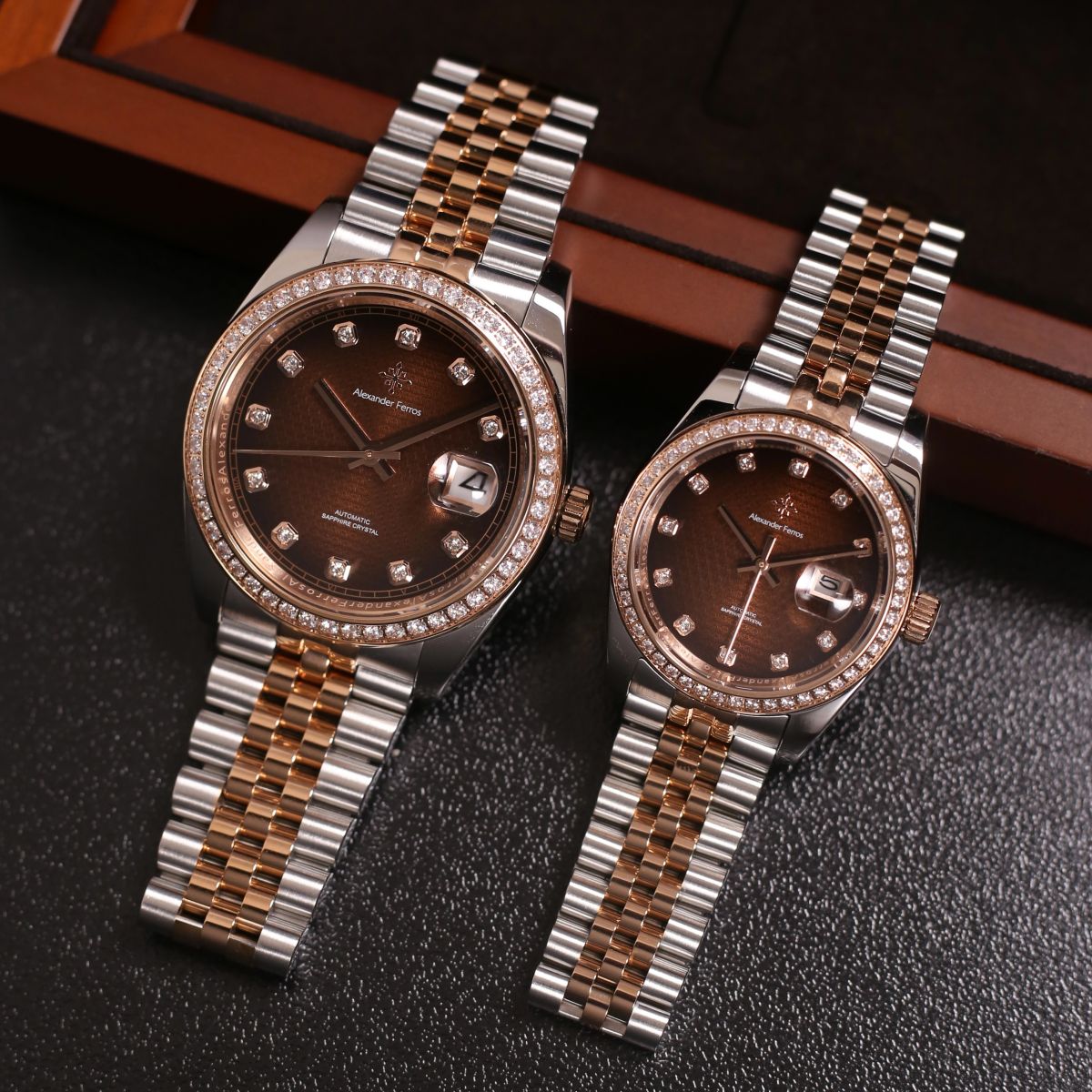 Đồng Hồ Cặp Alexander Ferros 8201D-08 & 8021D-08
