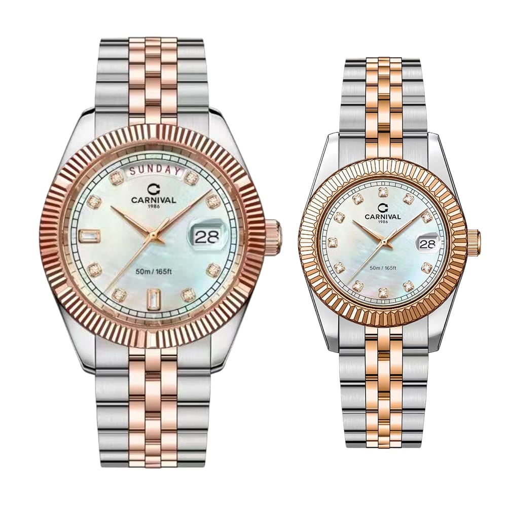 Đồng hồ Đôi Carnival 8190D-CH-TK (Xà Cừ Trắng)